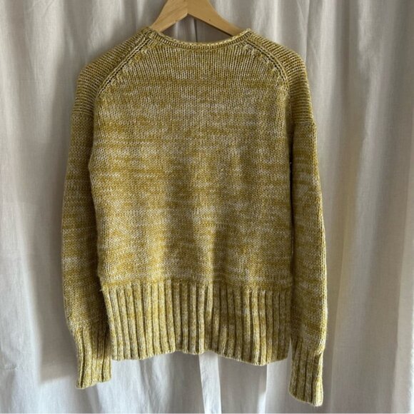 Vince Sweater Yellow Marled Wool & Cashmere Moss Glow S - Picture 4 of 8